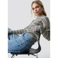 Trendyol Sweter w paski - Grey. Szare swetry klasyczne damskie marki Vila, l, z bawełny, z okrągłym kołnierzem. Za 80,95 zł.