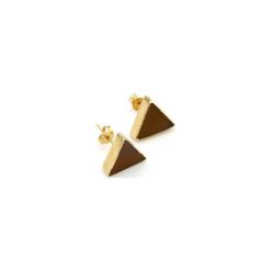 Earrings Agat trójkąty srebro. Pomarańczowe kolczyki damskie marki Brazi druse jewelry, z agatem, srebrne, na sztyftcie. Za 170,00 zł.