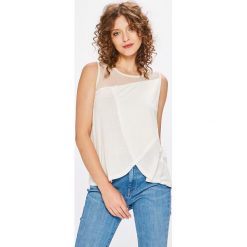 Miss Poem - Top. Białe bluzki damskie Miss Poem, s, bez wzorów, z wiskozy, z okrągłym kołnierzem. W wyprzedaży za 34,90 zł.