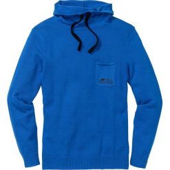 Sweter z szalowym kołnierzem Regular Fit bonprix lazurowy. Niebieskie swetry męskie bonprix, xxl, z nadrukiem, bez kołnierzyka, bez kaptura. Za 49,99 zł.