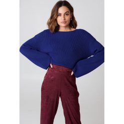 NA-KD Krótki sweter z dzianiny z długim rękawem - Blue. Niebieskie swetry klasyczne damskie NA-KD, z dzianiny. Za 121,95 zł.
