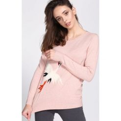 Odzież damska: Jasnoróżowy Sweter Flying Stork