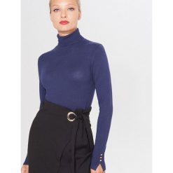 Gładki sweter z golfem - Niebieski. Niebieskie swetry damskie Mohito, s. W wyprzedaży za 39,99 zł.