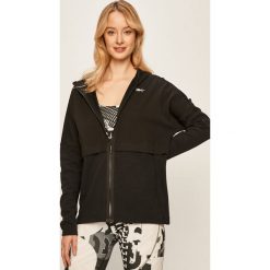 Reebok - Bluza. Czarne bluzy damskie Reebok, s, bez wzorów, z bawełny, bez rękawów, z kapturem. Za 269,90 zł.
