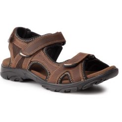 Sandały KAMIK - Pier HK0031 Dark Brown. Pomarańczowe klapki męskie Kamik, ze skóry, bez zapięcia. W wyprzedaży za 199,00 zł.
