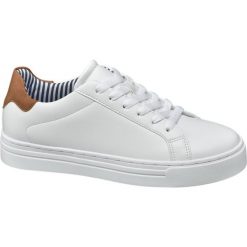 Sneakersy damskie Graceland białe. Białe sneakersy damskie marki Graceland, z materiału. Za 99,90 zł.