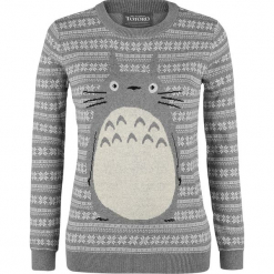 Mój Sąsiad Totoro Oversized Totoro Sweter damski szary. Szare bez kategorii marki Mój Sąsiad Totoro, s, z dzianiny, z okrągłym kołnierzem. Za 184,90 zł.