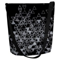 Torebka "Funky" w kolorze szarym ze wzorem - (W)32 x (G)10 cm. Szare torebki klasyczne damskie Bertoni, w paski, z materiału. W wyprzedaży za 57,95 zł.