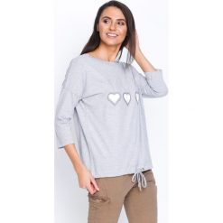 Bluzki damskie: Szara Bluzka Triple Heart