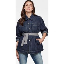 G-Star Raw - Kurtka jeansowa. Niebieskie kurtki damskie G-Star RAW, s, w paski, z bawełny, retro, krótkie. Za 559,90 zł.