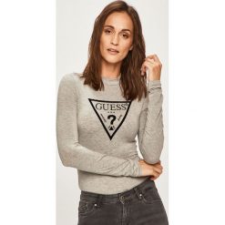 Guess Jeans - Longsleeve. Szare bluzki damskie Guess Jeans, s, z aplikacjami, z elastanu, z golfem. W wyprzedaży za 159,90 zł.