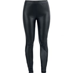 Legginsy: Gothicana by EMP Leather Look Mesh Leggings Legginsy czarny