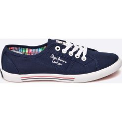 Pepe Jeans - Tenisówki Abelardy Basic. Niebieskie tenisówki damskie marki Pepe Jeans, z jeansu, na sznurówki. W wyprzedaży za 159,90 zł.