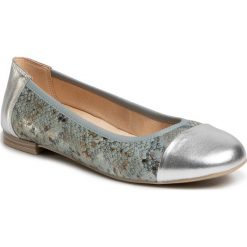 Baleriny CAPRICE - 9-22102-24 Skyblue/Silver 836. Szare baleriny damskie Caprice, bez wzorów, ze skóry, bez obcasa. W wyprzedaży za 189,00 zł.