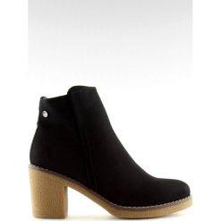 Botki na obcasie czarne 7B670 Black. Czarne botki damskie ButyModne, na jesień, z nubiku, eleganckie, bez obcasa, na obcasie, na zamek. W wyprzedaży za 99,00 zł.