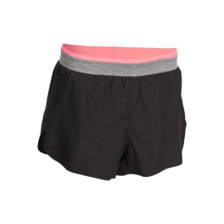 Spodenki fitness kardio 100 damskie. Czarne spodenki sportowe męskie marki DOMYOS, z materiału. Za 24,99 zł.