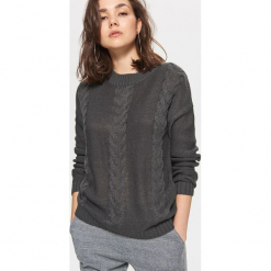 Sweter z warkoczowym splotem - Szary. Szare bez kategorii Cropp, s, ze splotem. Za 49,99 zł.