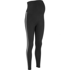 Legginsy ciążowe sportowe bonprix czarny. Czarne legginsy sportowe damskie marki bonprix, w paski. Za 59,99 zł.