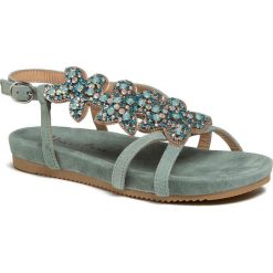 Sandały ALMA EN PENA - V20845 Suede Mint. Zielone klapki damskie Alma en Pena, z aplikacjami, ze skóry, bez obcasa. Za 439,00 zł.