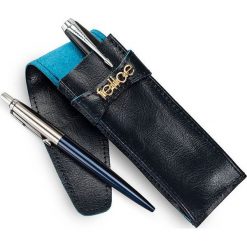 Skórzane damskie etui na długopisy, pióro Felice FA13 granatowe - granatowy. Niebieskie etui damskie Felice, ze skóry. Za 39,99 zł.