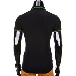 KOSZULKA MĘSKA POLO BEZ NADRUKU S666 - CZARNA. Czarne koszulki męskie Ombre Clothing, s, z nadrukiem, z bawełny, klasyczne, bez rękawów. Za 29,00 zł.