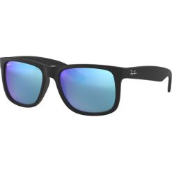 Ray-Ban - Okulary Justin. Czarne okulary przeciwsłoneczne męskie Ray-Ban, z materiału, prostokątne. Za 529,90 zł.