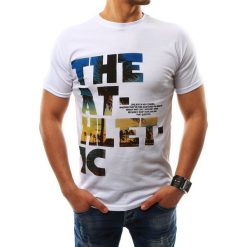 T-shirty męskie: T-shirt męski z nadrukiem biały (rx2317)