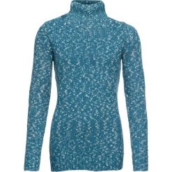 Sweter z golfem bonprix zielony oceaniczny melanż. Niebieskie swetry damskie bonprix, bez wzorów, bez rękawów. Za 54,99 zł.