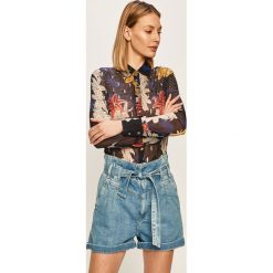 Desigual - Koszula. Niebieskie bluzki damskie Desigual, s, bez wzorów, z bawełny, casualowe, ze stójką, z długim rękawem. W wyprzedaży za 299,90 zł.