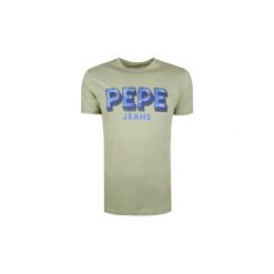T-shirty z krótkim rękawem Pepe jeans PM506022 / Redlog. Zielone t-shirty męskie Pepe Jeans, xl, bez wzorów, z jeansu, bez kołnierzyka, krótkie. Za 89,00 zł.