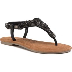 Sandały TAMARIS - 1-28153-24 Blk Glam Comb 048. Czarne klapki damskie Tamaris, bez wzorów, ze skóry, bez obcasa, na obcasie. Za 199,00 zł.