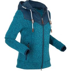 Bluza dzianinowa z polaru, długi rękaw bonprix ciemnoniebieski melanż. Niebieskie bluzy damskie bonprix, bez wzorów, z dzianiny, z długim rękawem, długie, bez kaptura. Za 149,99 zł.