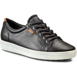 Półbuty ECCO - Soft 7 Ladies 43000301001 Black. Czarne półbuty damskie ecco, na co dzień, bez wzorów, ze skóry, bez obcasa, na płaskiej podeszwie, bez zapięcia. W wyprzedaży za 379,00 zł.