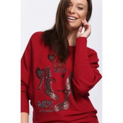 Bordowy Sweter Perfect Day. Czerwone bez kategorii marki Born2be, xl, z dekoltem w łódkę. Za 59,99 zł.
