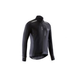 Kurtka na rower szosowy ROADCYCLING 500 męska. Czarne kurtki męskie B'TWIN, xl, bez wzorów, z elastanu, bez kaptura. Za 199,99 zł.