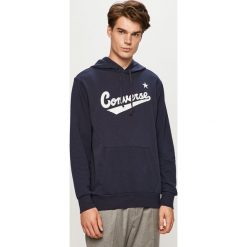 Converse - Bluza. Niebieskie bluzy męskie Converse, s, z nadrukiem, z bawełny, z kapturem, bez rękawów, z kapturem. W wyprzedaży za 179,90 zł.