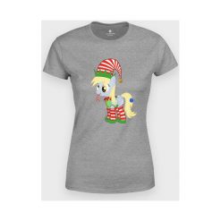 Koszulka damska Christmas Pony. Koszulki damskie MegaKoszulki, m, bez wzorów, z bawełny, z podwójnym kołnierzykiem. Za 54,90 zł.