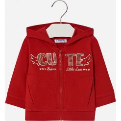 Mayoral - Bluza dziecięca 68-98 cm. Czerwone bluzy dziewczęce Mayoral, z nadrukiem, z elastanu, z kapturem. W wyprzedaży za 59,90 zł.