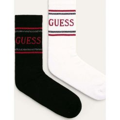 Guess Jeans - Skarpetki (2-pack). Czarne skarpetki damskie Guess Jeans, z aplikacjami, z bawełny. W wyprzedaży za 49,90 zł.