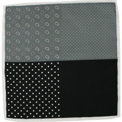 Stylowa Poszetka Męska - Poczwórny Wzór, Paisley, Grochy, Czarna, Szara POSZALTS0028. Szare poszetki męskie Alties, w grochy, eleganckie. Za 27,00 zł.
