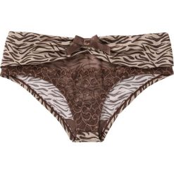 Figi "panty" bonprix Zebra. Szare majtki damskie bonprix, w koronkowe wzory. Za 34,99 zł.