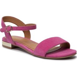 Sandały KAZAR - Rhine 39956-02-88 Fuchsia. Różowe klapki damskie Kazar, bez wzorów, ze skóry, na wysokim obcasie. W wyprzedaży za 239,00 zł.