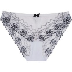 Figi "rio" bonprix biało-czarny. Białe figi damskie marki bonprix, w koronkowe wzory, z koronki. Za 27,99 zł.