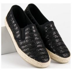 Modne espadryle w prążki MCKEY czarne. Czarne baleriny damskie marki Mckey, w prążki. Za 59,00 zł.
