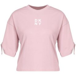 Bluzka DKNY Sport DP9T6386. Różowe koszule damskie DKNY Sport, xs, bez wzorów, z elastanu, sportowe, bez kołnierzyka, bez rękawów. W wyprzedaży za 139,00 zł.