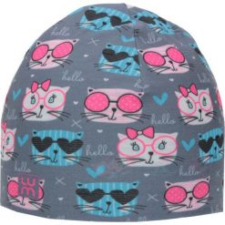 Dwuwarstwowa czapka Micro Double kid kitty. Szare czapeczki niemowlęce LUM. Za 52,44 zł.