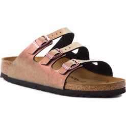 Klapki BIRKENSTOCK - Florida Fresh 1010955 Gemm Red. Fioletowe klapki damskie marki Birkenstock, bez wzorów, ze skóry ekologicznej, bez obcasa. W wyprzedaży za 209,00 zł.