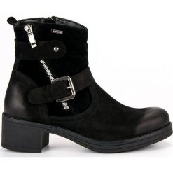 Czarne Workery VINCEZA. Czarne botki damskie Vinceza, na co dzień, na zimę, ze skóry, eleganckie, na wysokim obcasie, na obcasie, na zamek. W wyprzedaży za 319,00 zł.