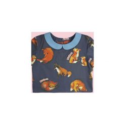 Bluzka BOTANICAL Foxes. Niebieskie bluzki damskie Missspark, s, bez wzorów, z bawełny, bez kołnierzyka, bez rękawów. Za 199,00 zł.
