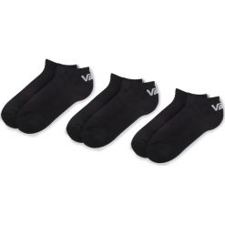 Zestaw 3 par niskich skarpet męskich VANS - Classic Low VN000XS8BLK Black. Czarne skarpetki męskie Vans, bez wzorów, z elastanu. Za 49,00 zł.